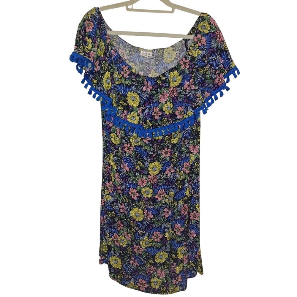 Women's Westport XL Floral Dress With Fringe Festival Picnic Spring Summer